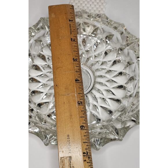 VTG Lead Crystal Ashtray Heavy Decorative Glass Cigarette Cigar 4 Seats - Picture 5 of 5